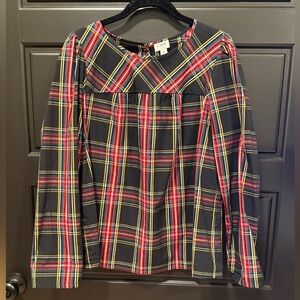 J.Crew Multicolor Plaid Blouse